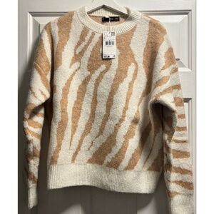 Animal-print Knitted Sweater - Sand